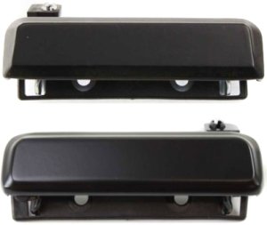 Exterior Front Door Handle Pair/Set for 1981-1986 Ford Capri and 1983-1992 Ford Ranger, Right (Passenger) and Left (Driver), Zinc Black Metal without Keyhole, Replacement