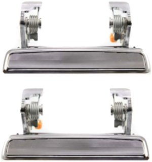 Front Exterior Door Handle Pair/Set for Ford F-Series 1973-1979 and Thunderbird 1977-1982, Right (Passenger) and Left (Driver), Metal, Chrome Replacement F-Series Models: for F-100, F-150, F-250, F-350
