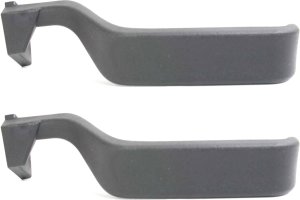 Front Door Handle Pair/Set for Ford F-Series 1987-1997, Inside, Right (Passenger) and Left (Driver), Plastic, Black, Rear Replacement