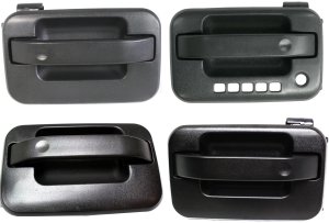 Exterior Door Handle Pair/Set for Ford F-150 2004-2014 / Mark LT 2006-2008, Pair/Set of 4, Front and Rear, Right (Passenger) and Left (Driver), Textured Black Replacement