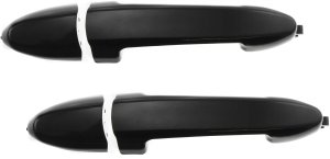 Exterior Front Door Handle for Ford Escape 2001-2007, Right (Passenger) and Left (Driver), Smooth Black, Without Keyhole, Replacement Set