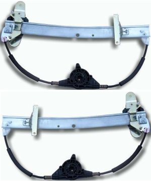 Rear Window Regulator Pair/Set for Crown Victoria, Grand Marquis 1992-2011, Marauder 2003-2004, Power Without Motor, Right (Passenger) and Left (Driver), Replacement