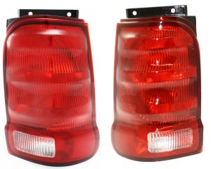 Tail Light Pair/Set for 2001-2003 Ford Explorer Sport Model, Right (Passenger) and Left (Driver) Lens and Housing Replacement