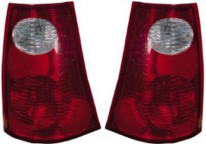 Tail Light Lens and Housing Pair/Set for Ford Explorer Sport Trac 2001-2005, Right (Passenger) and Left (Driver) Replacement