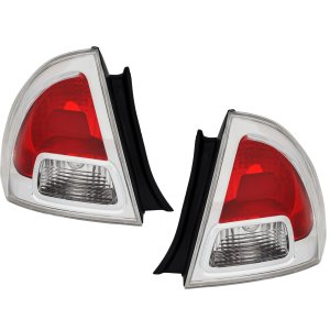 Tail Light Lens and Housing Pair/Set for 2006-2009 Ford Fusion, Right (Passenger) and Left (Driver) Side Replacement
