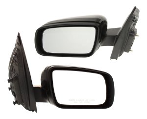 Power Mirror Pair/Set for 2005-2007 Ford Freestyle, Right (Passenger) and Left (Driver), Manual Folding, Non-Heated, Paintable, Without Memory and Puddle Light Replacement