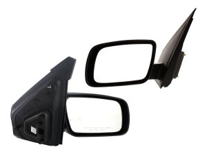 Mirror Pair/Set for Ford Freestyle 2005-2007 Right (Passenger) and Left (Driver), Power Operated, Manual Folding, Heated, Paintable, with Puddle Light, without Memory Replacement