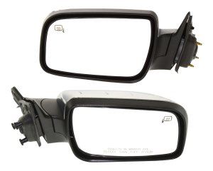 Power Mirror Pair/Set for 2008-2009 Ford Sable/Taurus, Right (Passenger) and Left (Driver), Manual Folding, Heated, Chrome, with Memory and Puddle Light Replacement