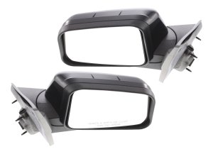Mirror Pair/Set for Ford Edge 2007, Right (Passenger) and Left (Driver), Power Adjust, Manual Folding, Non-Heated, Paintable, Without Auto Dimming, Blind Spot Detection, Memory, and Signal Light Replacement