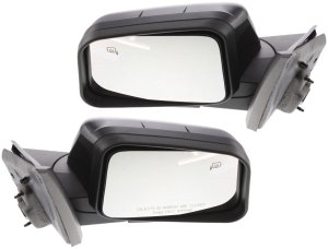 Mirror Pair/Set for EDGE 2008, Right (Passenger) and Left (Driver), Power Adjustable, Manual Folding, Heated, Paintable, with Memory, without Auto Dimming, Blind Spot Detection, Signal Light Replacement