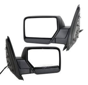 Mirror Pair/Set for Ford Expedition 2007-2014, Right (Passenger) and Left (Driver), Non-Towing, Power-Controlled, Manual Folding, Non-Heated, Textured, Without Auto Dimming, BSD, Memory, and Signal Light Replacement