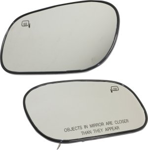 Heated Mirror Glass with Backing Plate Pair/Set for Ford Crown Victoria, Grand Marquis (2002-2011), Marauder (2003-2004), Right (Passenger) and Left (Driver) Replacement