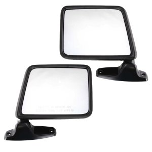 Manual Adjust Paddle Style Mirror Pair/Set for 1983-1992 Ford Ranger, Right (Passenger) and Left (Driver), Manual Folding, Non-Heated, Paintable, Replacement