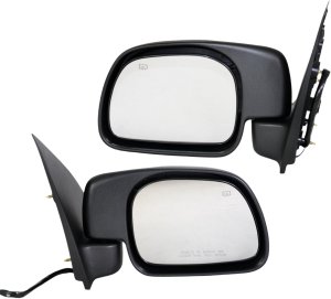 Mirror Pair/Set for Ford Excursion 2000-2001, Right (Passenger) and Left (Driver), Non-Towing, Power Operated, Manual Folding, Heated, Textured, Without Auto Dimming, Blind Spot Detection, Memory, Signal Light Replacement