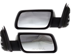 Mirror Pair/Set for Ford Flex 2009-2012, Right (Passenger) and Left (Driver), Power Adjust, Manual Folding, Non Heated, Textured, Without Memory and Puddle Light, Replacement