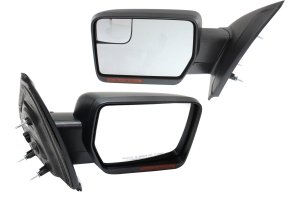 Power Folding Heated Mirror Pair/Set for Ford F-150 2011-2014, Right (Passenger) and Left (Driver), w/ Memory, Signal and Puddle Light, Paintable, All Cab Types Replacement