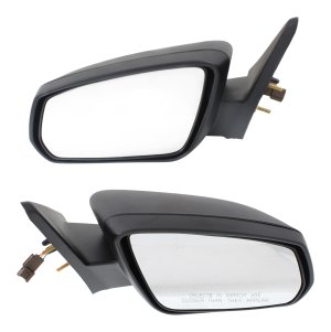 Replacement Mirror Pair/Set for 2010 Ford Mustang, Right (Passenger) and Left (Driver) Side, Power Operated, Non-Folding, Non-Heated, Paintable/Textured, Comes with 2 Caps 