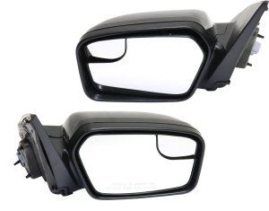 Mirror Pair/Set for Ford Fusion 2011-2012, Right (Passenger) and Left (Driver), Power Operated, Non-Folding, Non-Heated, Blind Spot Glass, Paintable, Excluding Hybrid Model, No Puddle Light Replacement