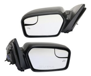 Power Heated Paintable Mirror Pair/Set for Ford Fusion 2011-2012, Right (Passenger) & Left (Driver), Non-Folding, w/ Blind Spot Glass, Without Puddle Light, Excluding Hybrid Model, Replacement