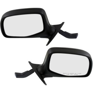 Manual Adjust, Manual Folding Chrome Mirror Pair/Set for Ford F-Series 1992-1997, Non-Towing, Non-Heated, Right (Passenger) and Left (Driver) Side, Paddle Style Replacement Models: for F-150, F-250, F-350.