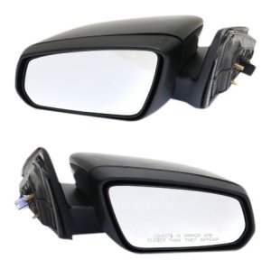 Power Mirror Pair/Set for 2013-2014 Mustang, Right (Passenger) and Left (Driver), Manual Folding, Non-Heated, Paintable, Without Blind Spot Detection, Memory, Includes Puddle and Signal Light, Replacement