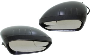 Mirror Pair/Set for 2011 Ford Fiesta HB/Sedan to 1-12-11, Right (Passenger) and Left (Driver), Power, Manual Folding, Heated, Paintable, with Blind Spot Glass and Signal Light, Replacement