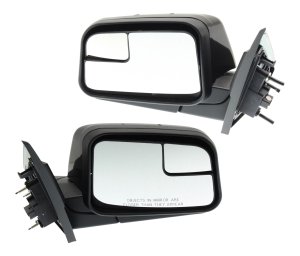 Edge 09-10 Mirror Pair/Set for Ford Edge 2009-2010, Right (Passenger) and Left (Driver), Power, Manual Folding, Non-Heated, Paintable, with Blind Spot Glass, without Auto Dimming, Memory, and Signal Light, Replacement.