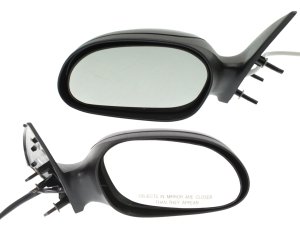 Mirror Pair/Set for Mercury Sable (2000-2005) and Ford Taurus (2000-2007), Right (Passenger) and Left (Driver) Side, Power, Non-Folding, Non-Heated, Paintable, without Puddle Light, Replacement