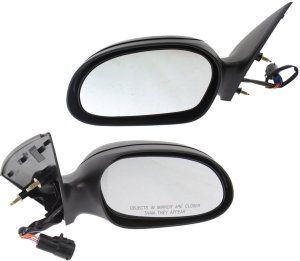 Power Mirror Pair/Set for 2000-2007 Ford Sable/Taurus, Right (Passenger) and Left (Driver), Non-Folding, Non-Heated, Textured, with Puddle Light - Replacement