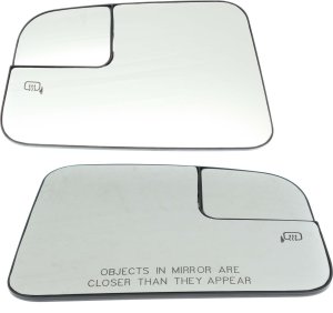 Heated Mirror Glass for Ford MKX (2011), Edge (2009-2011) with Backing Plate, w/ Blind Spot warning system, w/o Blind Spot Info System until Feb 8, 2011, Right (Passenger), Left (Driver) Replacement Set
