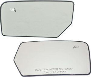Mirror Glass Pair/Set for Ford Expedition/Navigator 2007-2011, Right (Passenger) and Left (Driver), Non-Towing, Heated, with Backing Plate Replacement