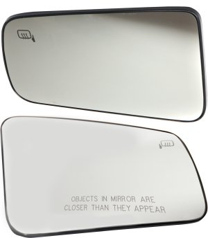 Heated Mirror Glass Pair/Set for 2008-2011 Ford Focus Coupe/Sedan, Includes Right (Passenger) and Left (Driver) Glass with Backing Plate, Replacement