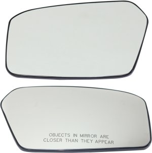 Mirror Glass Pair/Set for 2006-2010 Ford Fusion, Right (Passenger) and Left (Driver) Sides, Non-Heated, with Backing Plate, Excludes Hybrid and BLIS Models, Replacement