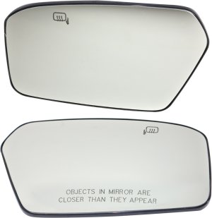 Mirror Glass Replacement Pair/Set for Ford Fusion (2006-2010), Right (Passenger) and Left (Driver), Heated, with Backing Plate, without Blind Spot Information System