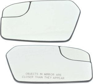 Mirror Glass Pair/Set for Ford Fusion 2011-2012, Right (Passenger) & Left (Driver), Non-Heated, with Backing Plate and Blind Spot Glass, Excluding Hybrid Models, Replacement