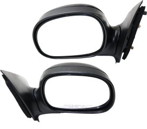 Manual Adjust Contour Style Mirror Pair/Set for Ford F-150 1997-2004 & Ford F-250 1997-1999, Manual Folding, Non-Heated, Textured, Suitable for All Cab Types, Right (Passenger) and Left (Driver), Replacement