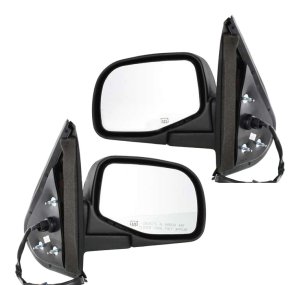 Power Mirror Pair/Set for Ford Bronco 1992-1996, Explorer 1995-2001, Right (Passenger) and Left (Driver), Manual Folding, Heated, Textured, without Puddle Light, Replacement