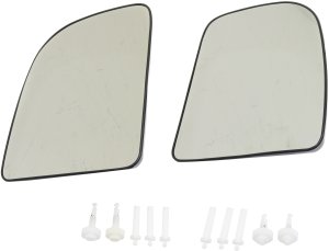 Mirror Glass Pair/Set for Ford F-250/350 Super Duty (1999-2007), E-350/450 Super Duty (2008-2021), Right (Passenger) & Left (Driver), Upper, Towing, Non-Heated with Backing Plate, Replacement