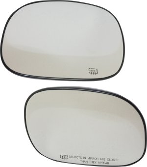 Mirror Glass Pair/Set for Ford Expedition 1997-2002, Right (Passenger) and Left (Driver), Non-Towing, Heated, Without Signal Light, With Backing Plate, Replacement