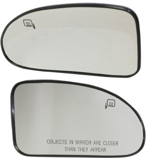 Mirror Glass Pair/Set for Ford Focus 2000-2007, Heated, Compatible with Hatchback/Sedan/Wagon, Includes Right (Passenger) & Left (Driver) Glasses w/ Backing Plate, Replacement