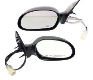Power Mirror Pair/Set for Taurus/Sable 1996-1999, Right (Passenger) and Left (Driver), Non-Folding, Heated, Paintable, Ford Replacement