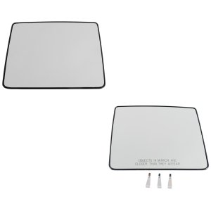 Mirror Glass Pair/Set for Ford F-150 2007-2014, Right (Passenger) and Left (Driver), Upper, Towing, Non-Heated, without Signal Light, Replacement
