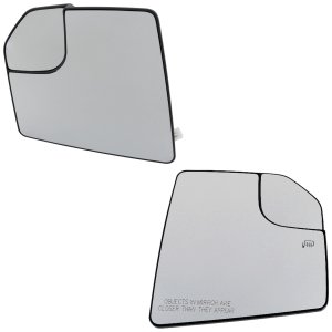 Mirror Glass Replacement Pair/Set for Ford F-150 2015-2020, Right (Passenger) and Left (Driver), Non-Towing, Heated with Blind Spot Glass, without Memory and Auto-Dimming