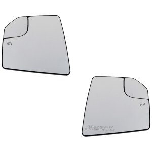 Mirror Glass Pair/Set for Ford F-150 2018-2020, Right (Passenger) and Left (Driver), Non-Towing, Heated, with Blind Spot Glass, without Memory and Auto-Dimming Feature, Replacement
