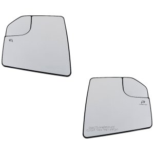 Heated Mirror Glass Pair/Set for Ford F-150 2015-2020, Right (Passenger) and Left (Driver), Non-Towing, with Blind Spot Glass & Memory, Without Auto-Dimming, Crew/Extended Cab Replacement
