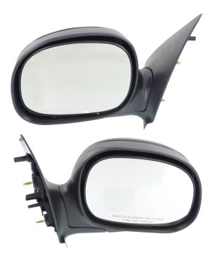 Pair/Set - Manual Adjust, Manual Folding Mirrors for Ford F-150 (1997-2002), F-250 (1997-1999), Right (Passenger) and Left (Driver), Non-Towing, Non-Heated, Paintable, Contour Style, To 2-11-2002, All Cab Types Replacement