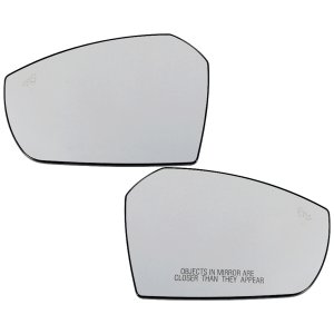 Heated Mirror Glass Pair/Set for 2017-2019 Ford Escape, Right (Passenger) and Left (Driver), with Side Object Sensor and Blind Spot Detection, without Auto-Dimming, Memory Replacement