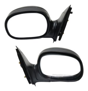 Mirror Pair/Set for Ford F-150 1998-2001, Right (Passenger) and Left (Driver), Power Adjustment, Manual Folding, Non-Heated, Paintable, Contour Style, without Signal Light, Suitable for Regular/SuperCab, Replacement