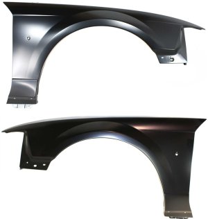 Front Fender Pair/Set for Ford Mustang 1999-2004, Includes Right (Passenger) and Left (Driver) Sides, Primed (Ready to Paint) - Replacement Part