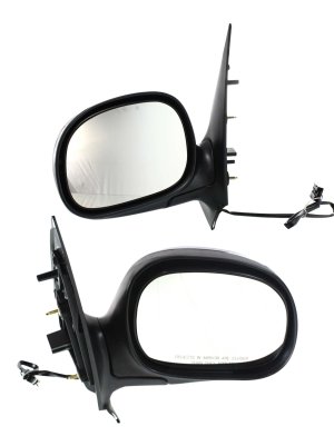 Mirror Pair/Set for Ford Expedition 1997-2002, Right (Passenger) and Left (Driver), Non-Towing, Power Operated, Manual Folding, Heated, Chrome, Without Auto Dimming, Blind Spot Detection, Memory, With Signal Light, Replacement